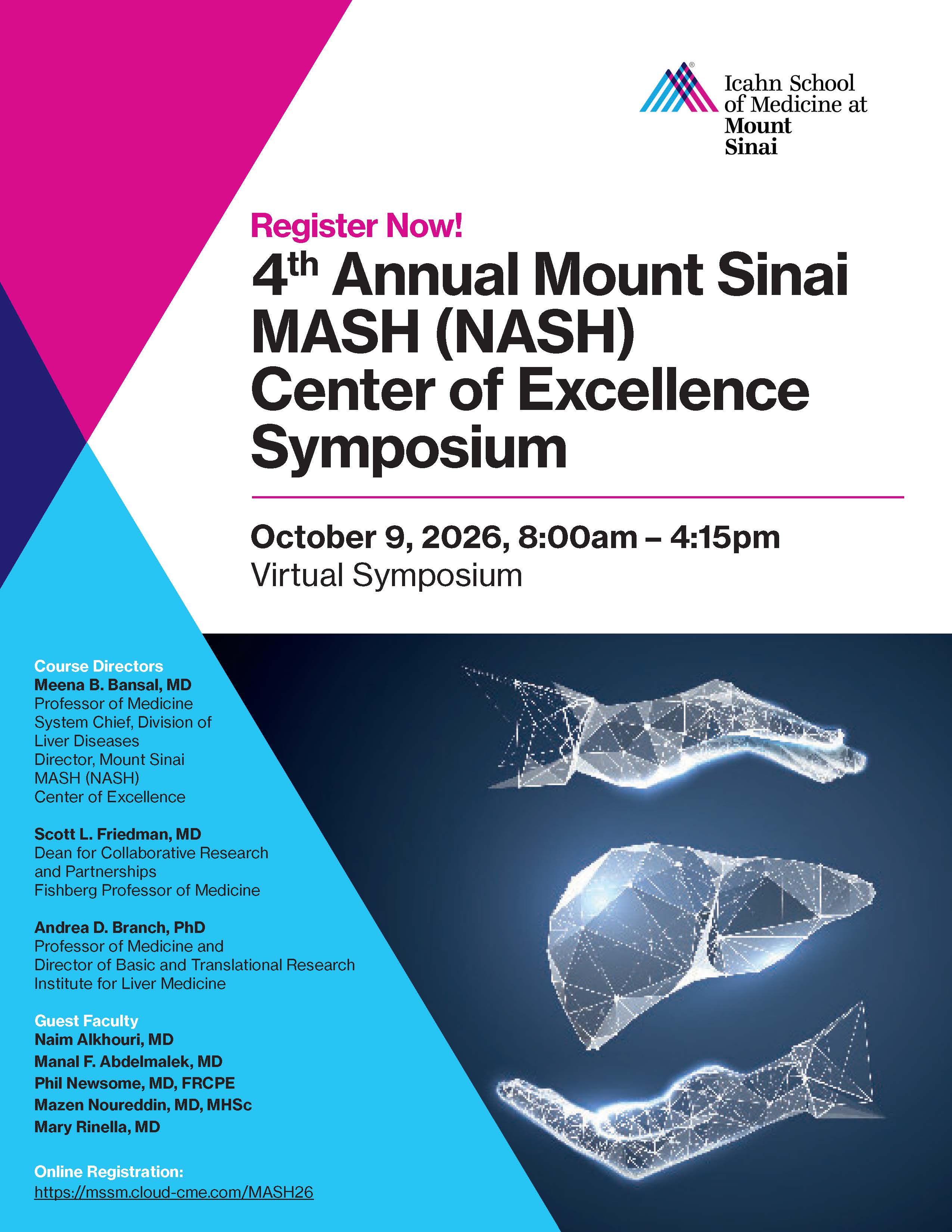 4th Annual Mount Sinai MASLD/MASH (NAFLD/NASH) Center of Excellence Symposium (Virtual) Banner